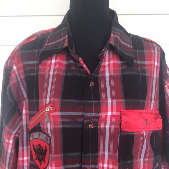 Knockout Wear Red Pearl Snap Western Shirt - Picture 2 of 8